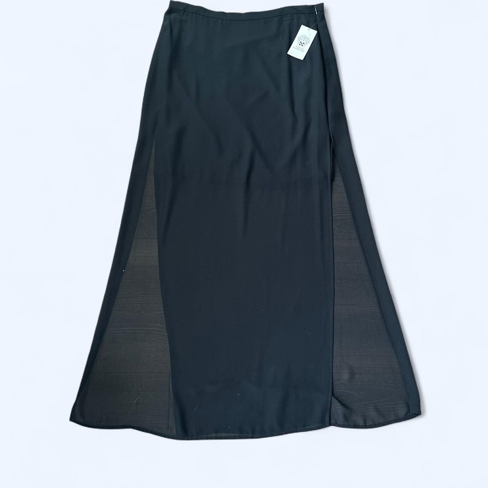 NWT Vince Camuto Elegant Black Sheer Lined Size 4 Maxi Skirt